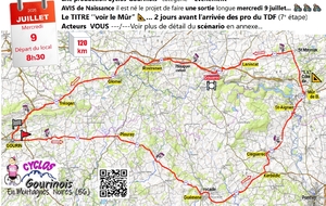  sortie du mercredi 9 juillet 120km pour aller'' voir LE MûR'' de Bretagne 