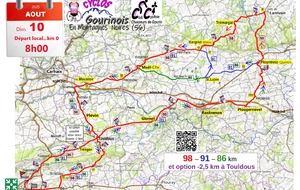 Sortie dimanche 10 aout 2025 - 8h00 -  98 - 91 et 86 km